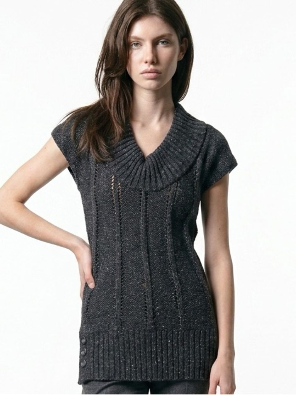 BCBGMAXAZRIA | Sweater Tunic or Dress Gray Black Heathered Women’s Size Medium